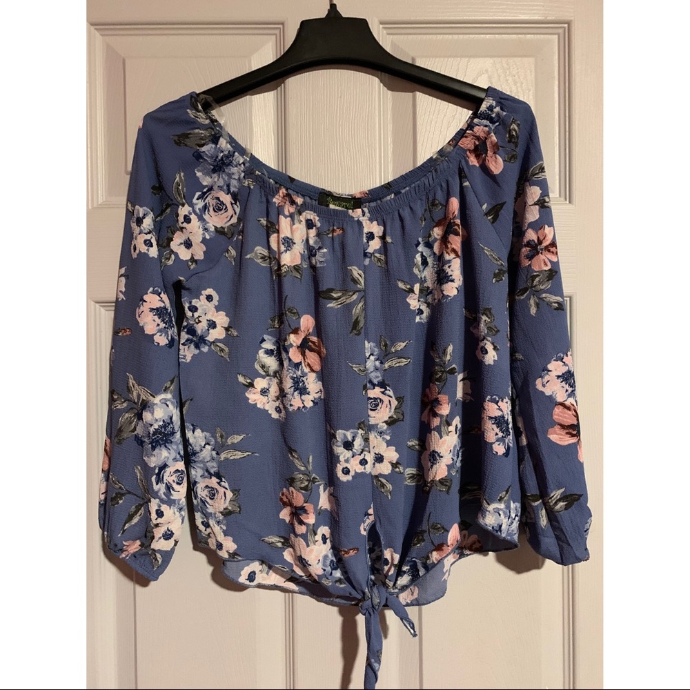 Off the Shoulder Floral Blouse